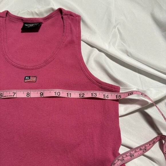 polo jeans ralph lauren ribbed pink tank - Picture 5 of 6